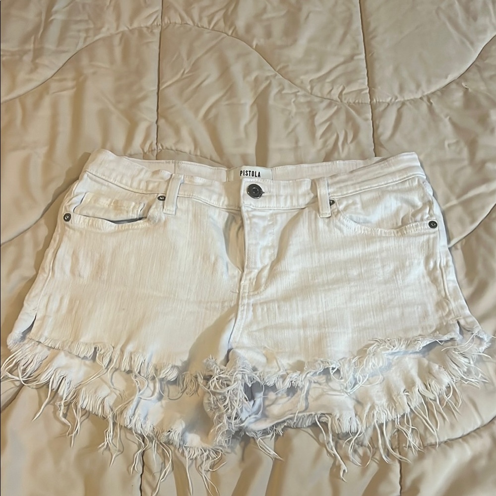 Pistola White Jean Shorts